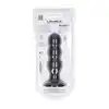 Levelz - Tri Rattle Liquid Silicone Anal Plug L. Czarny teksturowany korek analny z drżącą kuleczką