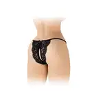 Fashion Secret - Cindy Black OS - Koronkowe czarne figi z otwartym krokiem i uroczymi kokardkami.