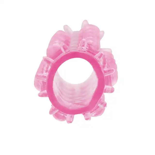 Toyz4Lovers - Long Ring Phallic Sheath. Nakładka na penisa z wypustkami, rozciągliwa i transparentna w kolorze różowym