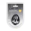 Levelz -  Double Ergo Silicone Cock Ring. Podwójny czarny silikonowy ring na penisa i jądra 