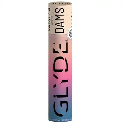 Glyde – Dams Laminas Latex Strawberry Scented. Zestaw 4 oralnych maseczek o zapachu wanilii