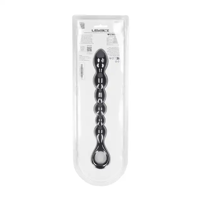 Levelz - Beaded Snake Silicone Anal Probe with Loop. Długie dildo analne w kształcie sondy i koralików analnych, mocne wibracje 