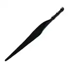 O-Products - Black Leather Single Flap Whip Gold D-Ring - Elegancka, skórzana szpicruta ze złotymi zdobieniami.
