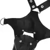 Fetish Submissive Attitude - Męska uprząż V-shape z eko-skóry z metalowymi detalami. 