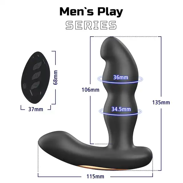 Erospace - B12 Men’s Play. Rotacyjny masażer prostaty z pilotem 360. 