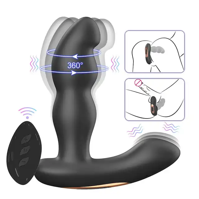 Erospace - B12 Men’s Play. Rotacyjny masażer prostaty z pilotem 360. 