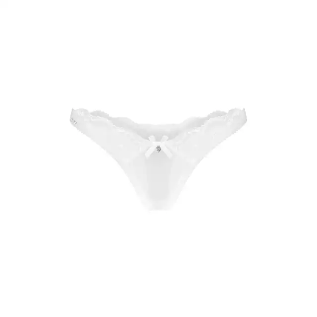 Obsessive – Weddya 3-Pcs Set L/XL. Zmysłowy prześwitujący komplet bielizny na nos poślubną z otwartym krokiem 