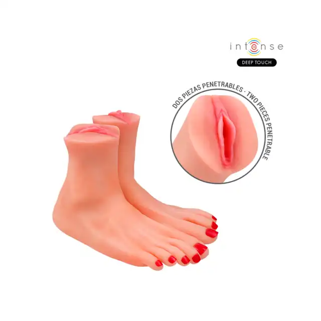 Intense - Deep Touch Gabbie Foot.  Dwuczęściowy masturbator w kształcie realistycznych stóp z waginami