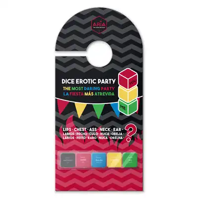 Aria - Dice Erotic Party. Kości do erotycznej gry w języku hiszpańskim, angielskim i portugalskim.