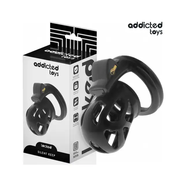 Addicted Toys - Silent Keep Penis Cage 7,5 cm - Kompaktowy pas cnoty dla mężczyzn z bezpiecznym systemem blokowania.