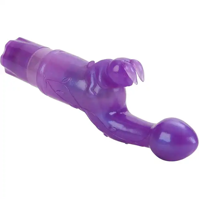 Calexotics - The Original Bunny Kiss Purple - Uroczy żelowy wibrator z króliczkiem w kolorze fioletowym. Stymulacja punktu G, stymulacja łechtaczki, 3 poziomy wibracji!