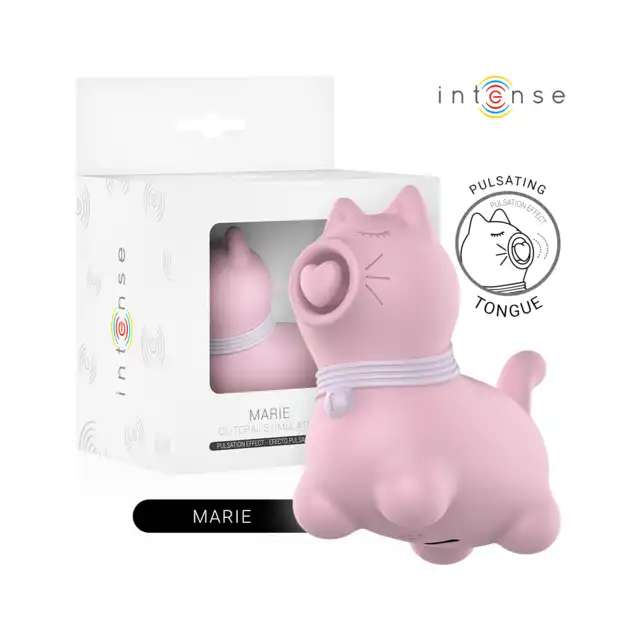 Intense - Marie Clitoral Stimulator - Mega słodki kotek z intensywnie pulsującym serduszkiem. Bardzo odczuwalne doznania dla Twojej łechtaczki!