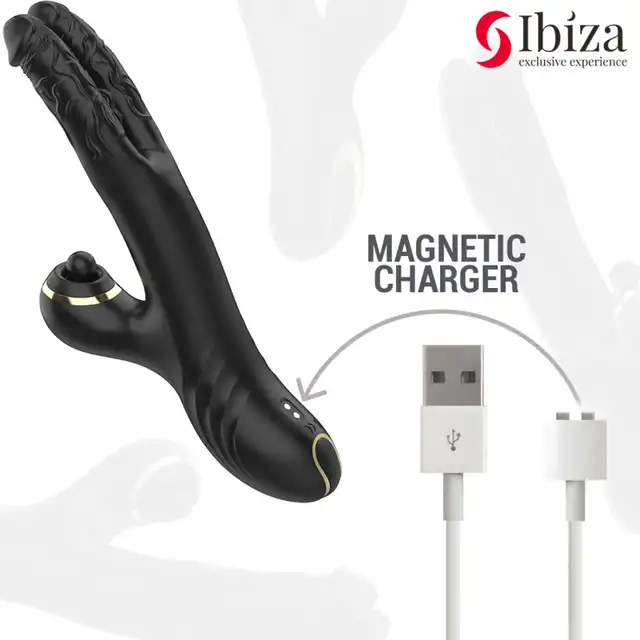 Ibiza – Tapping Bobbing Vibrator. Wyjątkowy wibrator z podwójnymi sakończeniami oraz stukającym masażerem łechtaczki