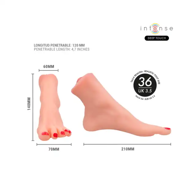Intense - Deep Touch Gabbie Foot.  Dwuczęściowy masturbator w kształcie realistycznych stóp z waginami