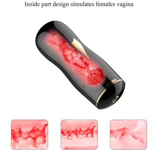 BSeries - Dual Vibrating Masturbator Black - Podwójny masturbator usta - wagina, z intensywnymi 7 wibracjami. 