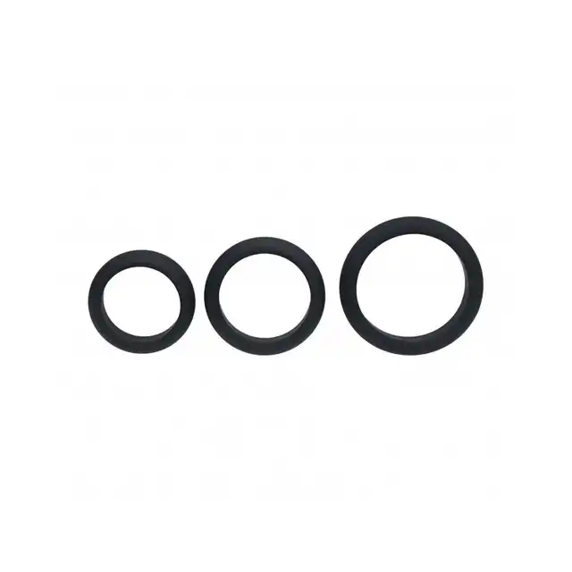 Levelz – Wide O Cock Ring Set S/M/L. Zestaw trzech silikonowych pierścieni erekcyjnych o średnicach  od 4,1 cm do 5,5 cm