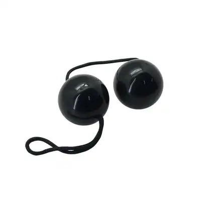 Toyz4Lovers - Vaginal Balls Orgasm Balls Black - Czarne kulki gejszy do ćwiczeń mięśni kegla z wewnętrznymi obciążnikami.