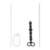 Levelz – Beaded Silicone Anal Probe with Double Loop. Długie czarne koraliki analne z wygodną rączką