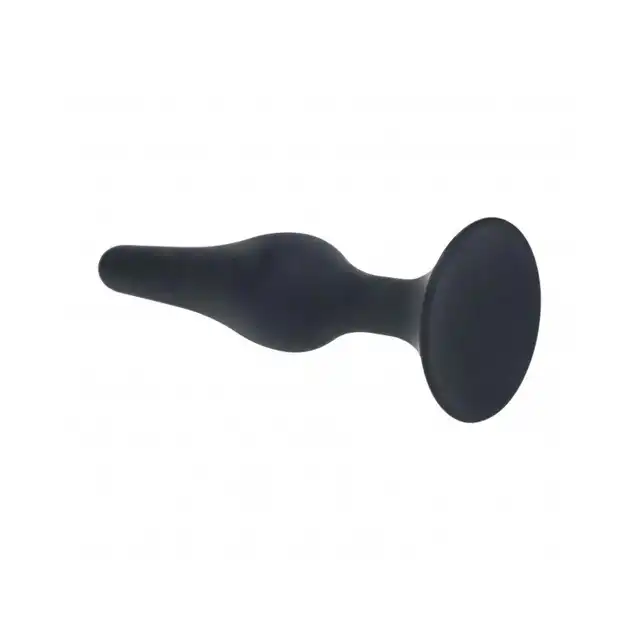 Levelz - Slim Anal Plug Medium 11,5 cm. Czarny silikonowy smukły korek analny o szerokiej podstawie i 3 cm średnicy