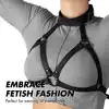 Fetish Submissive -  Regulowana uprząż na klatkę piersiową i szyję z wegańskiej skóry. 