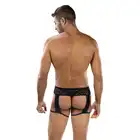 Envy Menswear - Midnight Stride Garters Black, OS - Męski pas do pończoch o odważnym designie. Elastyczne, wygodne, w rozmiarze uniwersalnym.