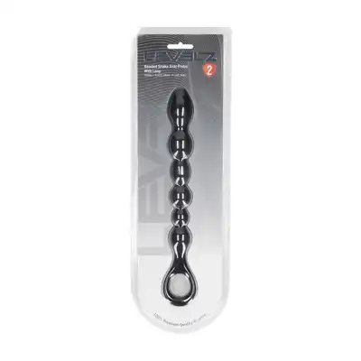Levelz - Beaded Snake Silicone Anal Probe with Loop. Długie dildo analne w kształcie sondy i koralików analnych, mocne wibracje 