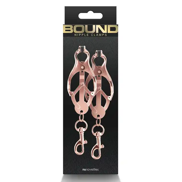 NS Novelties -  Bounds Nipple Clamps Rose Gold C3. Eleganckie, zmysłowe metalowe zaciski. 