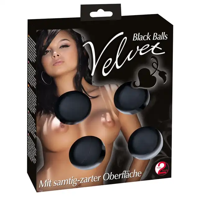 You2Toys - Black Balls Velvet - Kulki gejszy do efektywnego treningu mięśni dna miednicy. Waga: 108 g.