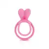 Glamy - Double Cockring Pink - Podwójny silikonowy pierścień wspomagający utrzymanie erekcji z króliczkiem do stymulacji łechtaczki.