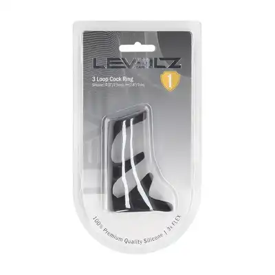 Levelz -  3 Loop Silicone Cock Ring. Silikonowa nakładka na penisa z potrójnymi ringami. Mega stymulacja