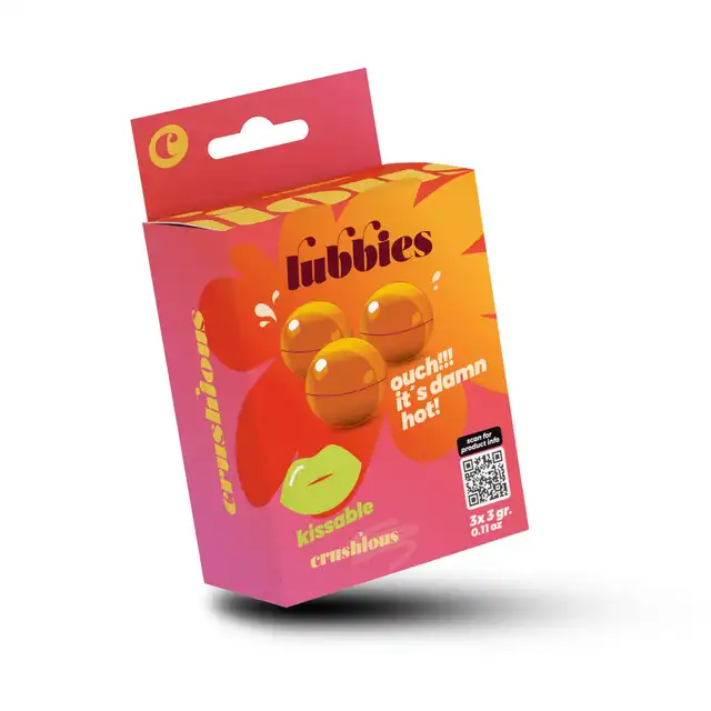 Crushious - Lubbies 3x Erotic Hot Kissable Balls - Rozgrzewające kulki do zmysłowej gry wstępnej lub masażu erotycznego.