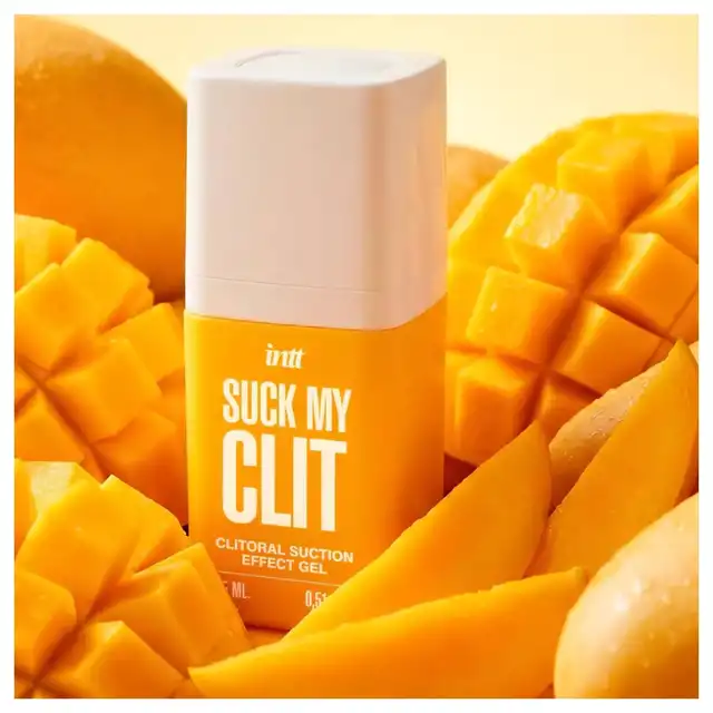 Intt - Suck My Clit Suction Effect Gel Tropical Mango 15 ml - Żel stymulujący z efektem ssania, wibracji i chłodzenia o smaku tropikalnego mango.
