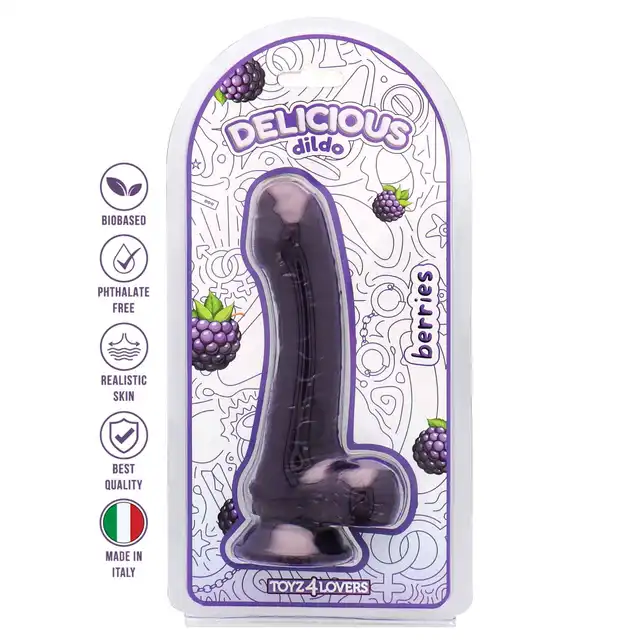 Toyz4Lovers - Ben Berries Scented Dildo 18.5 cm - Aromatyzowane, realistyczne dildo o zapachu jeżyny. Klasyczna forma w wyjątkowym wydaniu.
