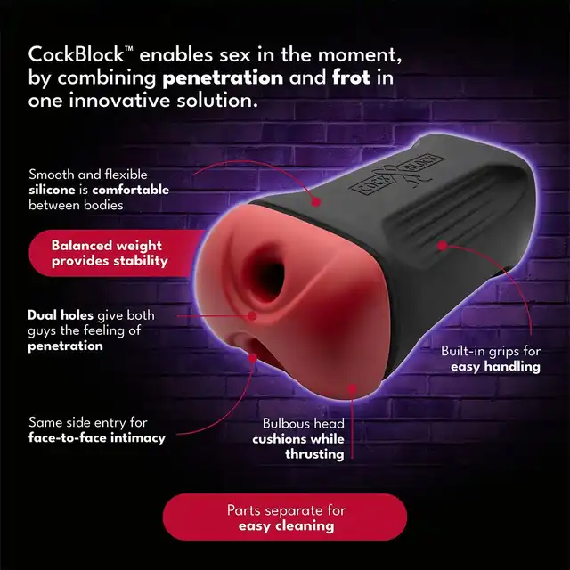 CockBlock - FROT Dual Penetration Block for 2 Cocks - Innowacyjny podwójny masturbator dla dwóch osób! Doświadcz bliskości w zupełnie nowym wydaniu! Top produkt!