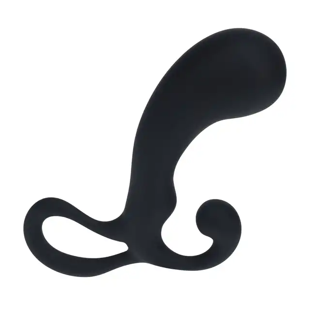 Levelz -  Bulb with Loop Silicone Prostate Massager S. Czarny silikonowy masażer prostaty z krzywizną do punktu P