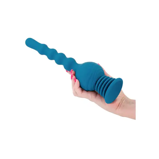 Revolution - Hurricane  Intense Gyrating Motor - Rotacyjny wibrator analny na przyssawce sterowany pilotem i ładowany USB. Nowoczesne koraliki dla odważnych użytkowników!