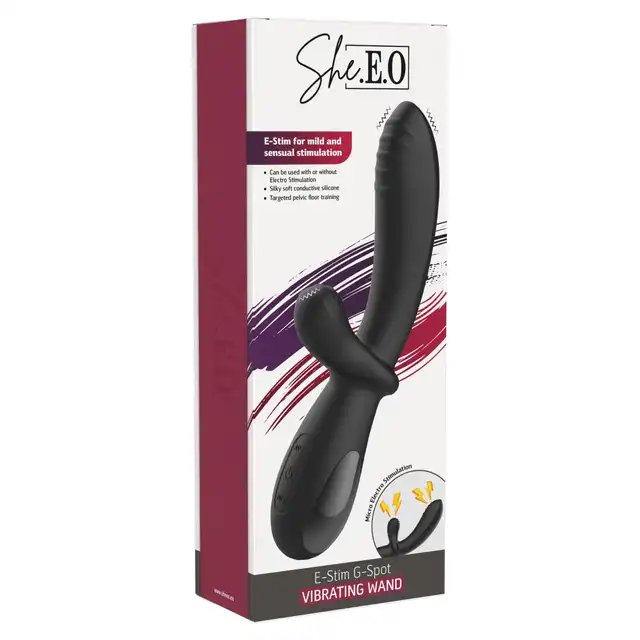 She.E.O - E-Stim G-Spot Vibrator - Innowacyjny wibrator z króliczkiem, z klasyczną stymulację punktu G i łechtaczki z technologią E-Stim. 3 niezależne silniki, 5 programów elektrostymulacji i 10 poziomów wibracji!