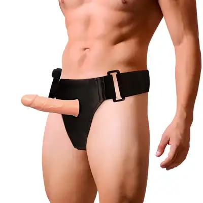 Harness Attraction - Gregory. Męski strapon z wibracjami, przedłużka z uprzężą 16,cm 