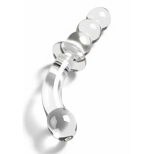 ToyJoy - Glass Worxx - Dual-Ended Anal &amp; G-spot Dildo - Eleganckie dwustronne szklane dildo analne i do punktu G. Wykonane z wysokiej jakości szkła borokrzemowego!