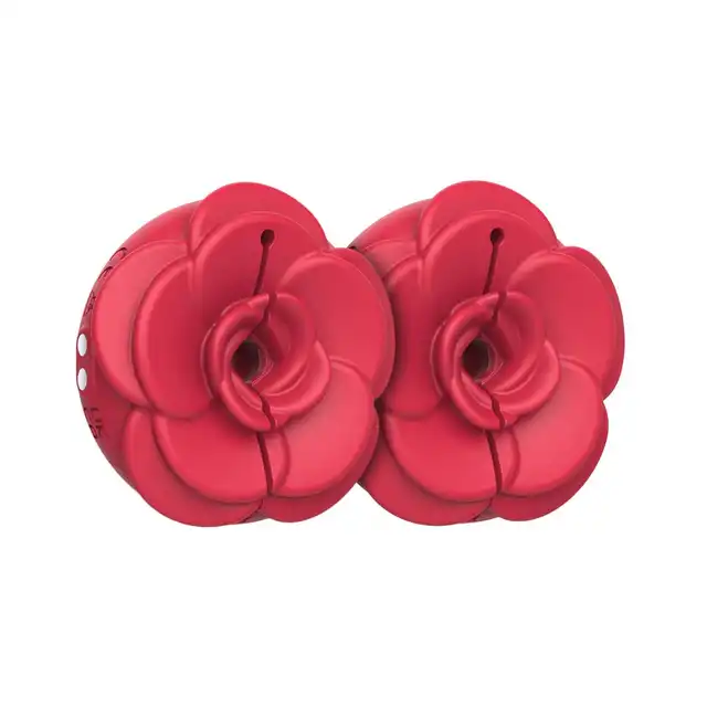 Teazers - Vibrating Nipple Clamps - wibrujące klipsy na sutki w kształcie róży, 10 trybów wibracji, wodoodporność IPX6.