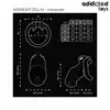 Addicted Toys - Midnight Cell Penis Cage M - Pas cnoty dla mężczyzn z czterema wymiennymi pierścieniami oraz wewnętrznym zamkiem z kluczami.