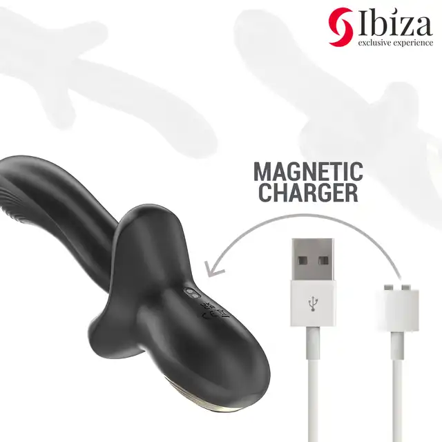 Ibiza - Push &amp; Bite. Niesamowity czarny  ruchomy wibrator z efektem pchania i gryzienia! Mega doznania!