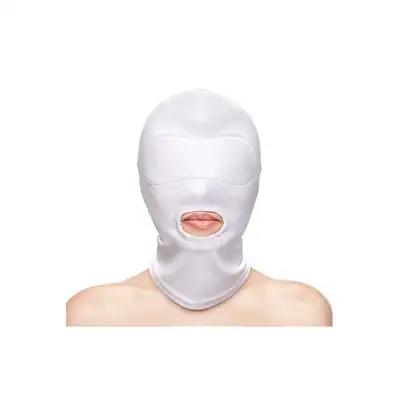 NS Novelties - Fetish Fashion Hood White. Maska z otworem na usta, elastyczna, ograniczająca zmysły. 