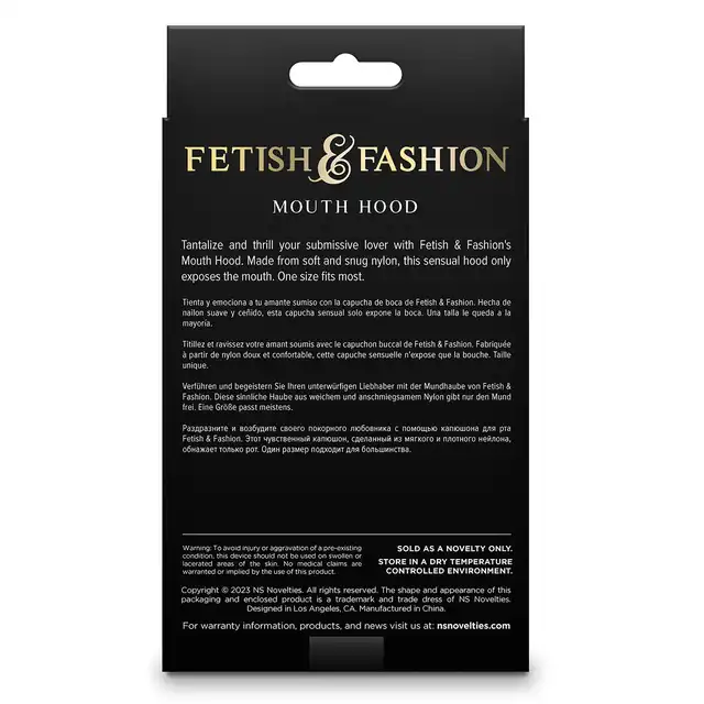 NS Novelties - Fetish Fashion Hood White. Maska z otworem na usta, elastyczna, ograniczająca zmysły. 