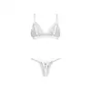 Obsessive – Weddya Bride 3-Pcs Set White L/XL. Seksowny i odważny 3 częściowy zestaw dla niegrzecznej panny młodej (2 pary stringów)