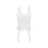 Obsessive - Arrowel White Corset S/M - Biały gorset z transparentnego materiału. Ultraseksowna bielizna na noc poślubną i nie tylko!