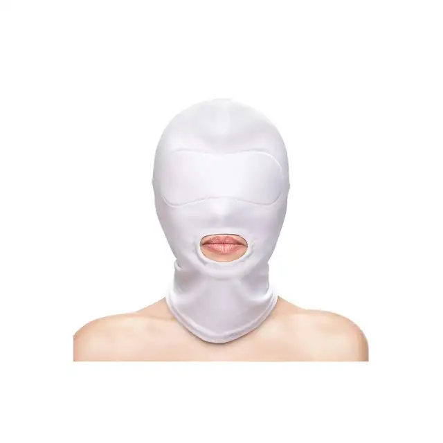 NS Novelties - Fetish Fashion Hood White. Maska z otworem na usta, elastyczna, ograniczająca zmysły. 