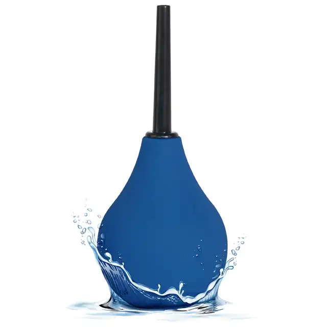 Buttocks - The Cleaner 75 ml Anal Douche. Niebieska kompaktowa gruszka do lewatywy z wygodną końcówką