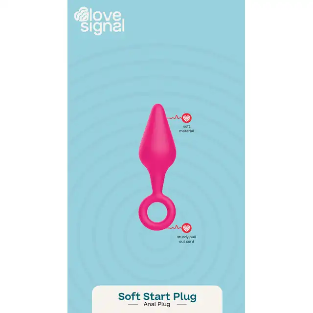 Love Signal - Soft Start Plug Anal - Uroczy korek analny w kolorze różowym idealny dla początkujących. 
