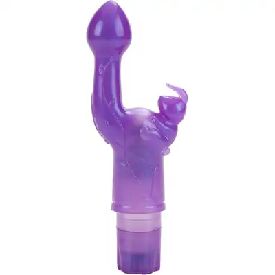 Calexotics - The Original Bunny Kiss Purple - Uroczy żelowy wibrator z króliczkiem w kolorze fioletowym. Stymulacja punktu G, stymulacja łechtaczki, 3 poziomy wibracji!